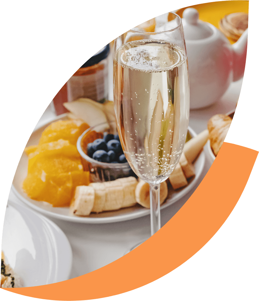 brunch with a glass of champagne